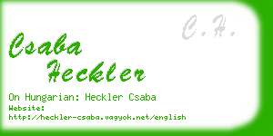 csaba heckler business card